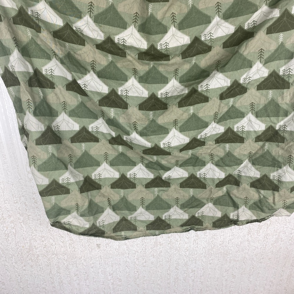 Eddie Bauer Mens Green Short Sleeve Baja Tent Print Button Down Shirt Size L - Picture 10 of 16